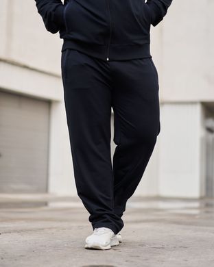 Чоловічі штани синього кольору НАПІВ-БАТАЛИ, модель 1pants_darkblue