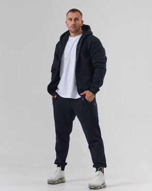 Костюм на замку hood sport чоловічий зимовий глибокого синього кольору,  модель 34w3-N-navyblue