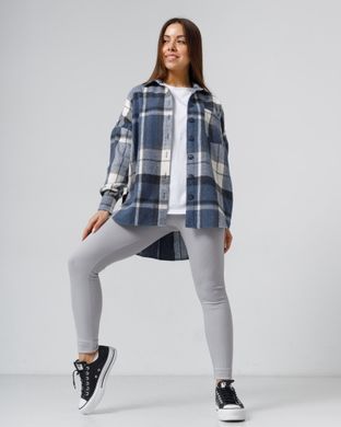 Жіноча рубашка оверсайз синього кольору, модель shirt23_W_blue2