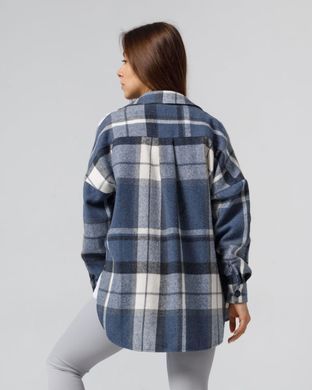 Жіноча рубашка оверсайз синього кольору, модель shirt23_W_blue2