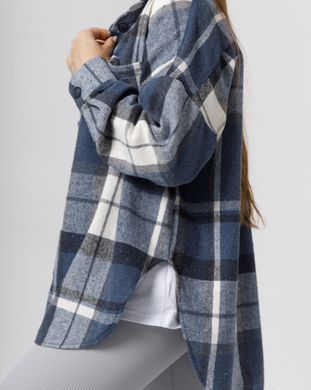 Жіноча рубашка оверсайз синього кольору, модель shirt23_W_blue2