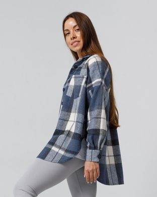 Жіноча рубашка оверсайз синього кольору, модель shirt23_W_blue2