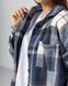 Жіноча рубашка оверсайз синього кольору, модель shirt23_W_blue2