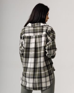 Жіноча рубашка оверсайз оливкового кольору, модель shirt23_W_olive2