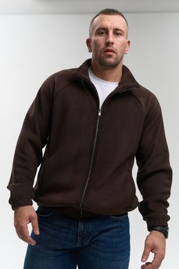 Флісова кофта чоловіча шоколадного кольору, модель 9w3-brown