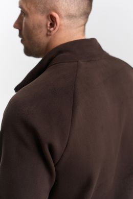 Флісова кофта чоловіча шоколадного кольору, модель 9w3-brown