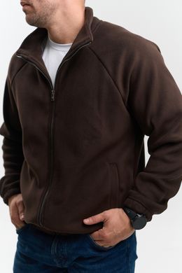 Флісова кофта чоловіча шоколадного кольору, модель 9w3-brown