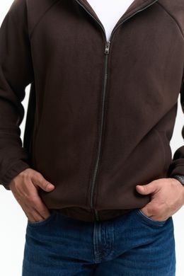Флісова кофта чоловіча шоколадного кольору, модель 9w3-brown