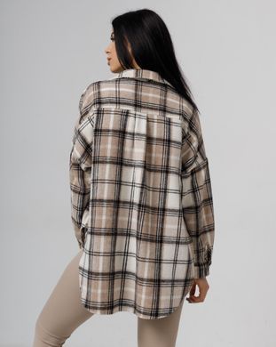 Жіноча рубашка оверсайз бежевого кольору, модель shirt23_W_biege2