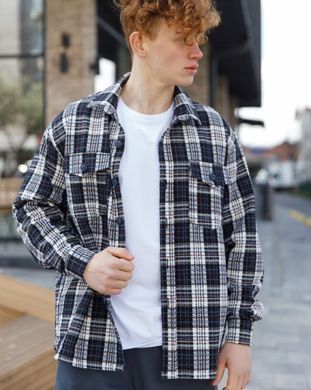 Чоловіча рубашка синього кольору, модель shirt23_M_blue