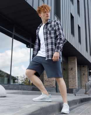 Чоловіча рубашка синього кольору, модель shirt23_M_blue