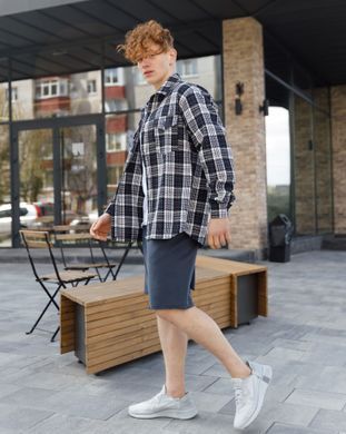 Чоловіча рубашка синього кольору, модель shirt23_M_blue