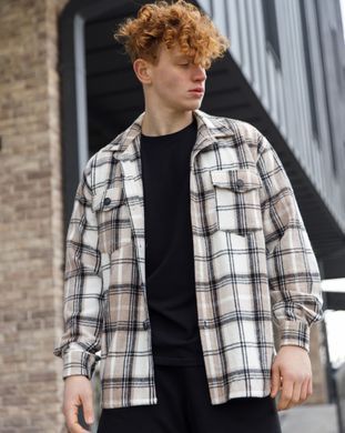 Чоловіча рубашка бежевого кольору, модель shirt23_M_biege2