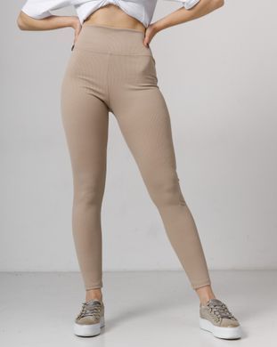Жіночі лосини з високою посадкою бежевого кольору, модель leggins_biege23