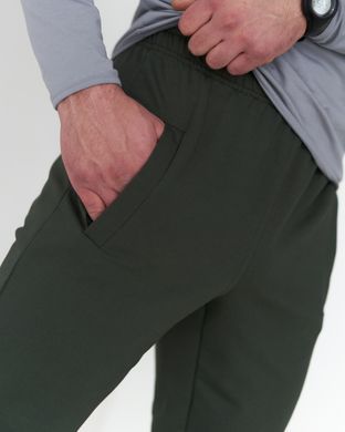 Тонкі чоловічі спортивні штани хакі кольору  модель 61pants_khaki