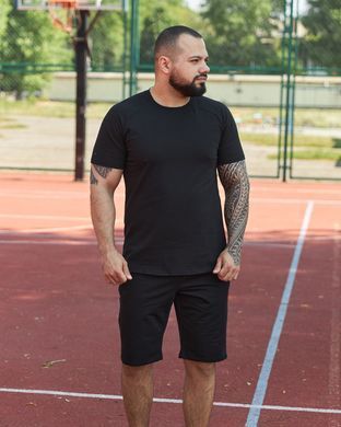 Чоловічий літній комплект чорного кольору, модель  4т2_reglan_black