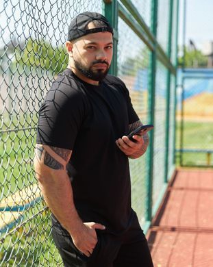 Чоловічий літній комплект чорного кольору, модель  4т2_reglan_black