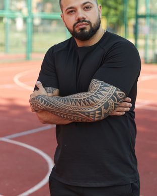 Чоловічий літній комплект чорного кольору, модель  4т2_reglan_black