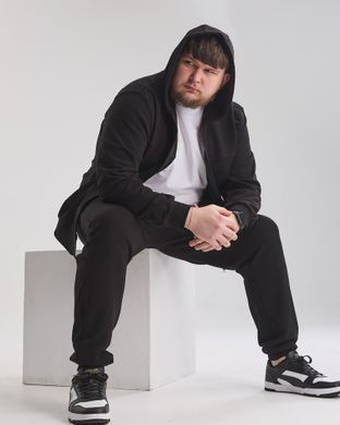 Костюм hood sport  чоловічий без утеплення чорного кольору,  модель 34т3-black