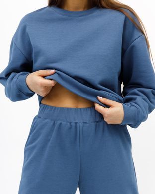 Жіночий спортивний костюм з високою посадкою, модель crop_т3_blue
