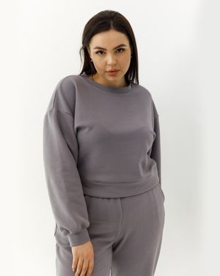 Жіночий спортивний костюм з високою посадкою, модель crop_т3_lightgrey
