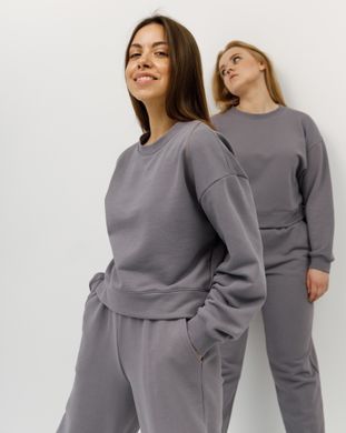 Жіночий спортивний костюм з високою посадкою, модель crop_т3_lightgrey