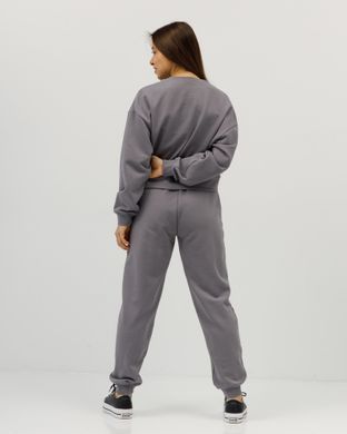 Жіночий спортивний костюм з високою посадкою, модель crop_т3_lightgrey
