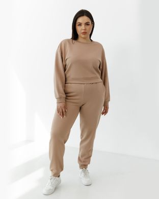 Жіночий спортивний костюм з високою посадкою, модель crop_т3_biege