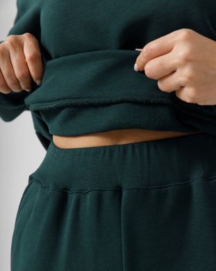 Жіночий спортивний костюм з високою посадкою, модель crop_т3_emerald