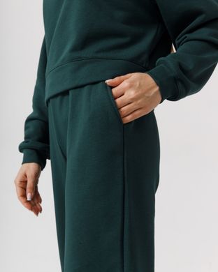 Жіночий спортивний костюм з високою посадкою, модель crop_т3_emerald