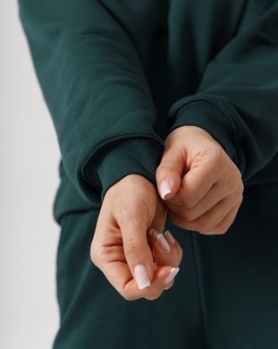 Жіночий спортивний костюм з високою посадкою, модель crop_т3_emerald
