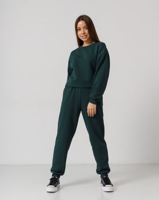 Жіночий спортивний костюм з високою посадкою, модель crop_т3_emerald