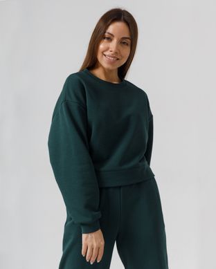 Жіночий спортивний костюм з високою посадкою, модель crop_т3_emerald