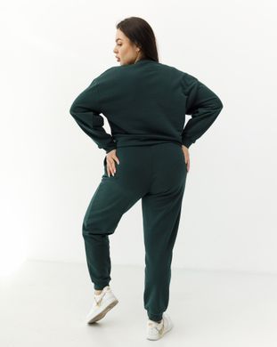 Жіночий спортивний костюм з високою посадкою, модель crop_т3_emerald