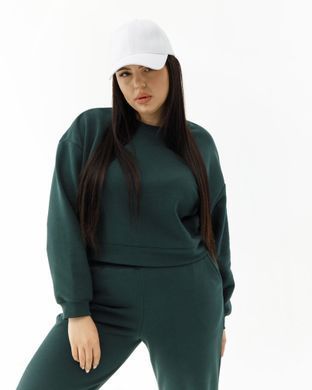 Жіночий спортивний костюм з високою посадкою, модель crop_т3_emerald