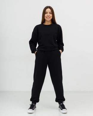 Жіночий спортивний костюм з високою посадкою, модель crop_т3_black
