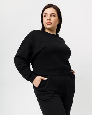 Жіночий спортивний костюм з високою посадкою, модель crop_т3_black