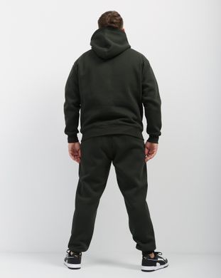 Костюм з худі hood чоловічий зимовий темно-зеленого кольору,  модель 344w3-darkgreen