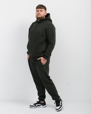 Костюм з худі hood чоловічий зимовий темно-зеленого кольору,  модель 344w3-darkgreen