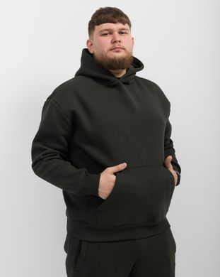 Костюм з худі hood чоловічий зимовий темно-зеленого кольору,  модель 344w3-darkgreen