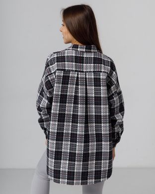 Жіноча рубашка оверсайз синього кольору, модель shirt23_W_blue