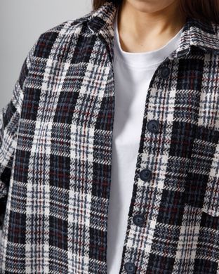 Жіноча рубашка оверсайз синього кольору, модель shirt23_W_blue