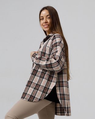 Жіноча рубашка оверсайз бежевого кольору, модель shirt23_W_biege