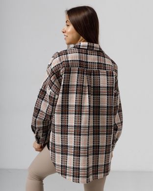 Жіноча рубашка оверсайз бежевого кольору, модель shirt23_W_biege