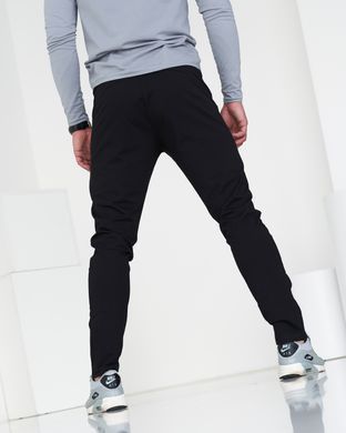Тонкі чоловічі спортивні штани чорного кольору  модель 6pants_black