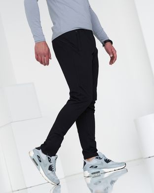 Тонкі чоловічі спортивні штани чорного кольору  модель 6pants_black