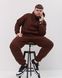 Костюм з худі hood чоловічий зимовий коричневого кольору,  модель 344w3-brown